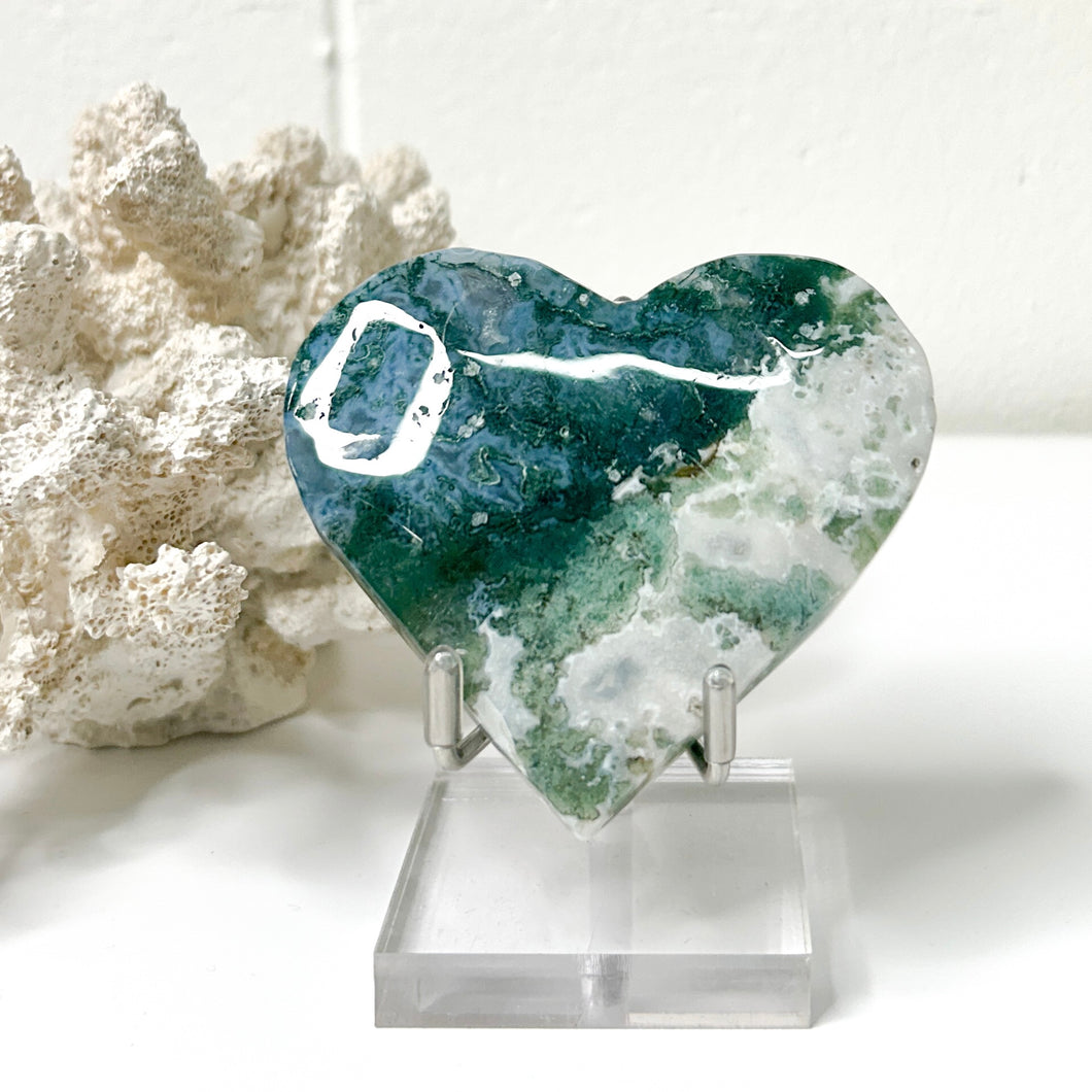 MOSS AGATE HEART