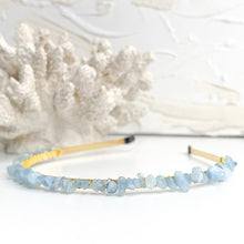 Load image into Gallery viewer, Crystal chip headbands in Clear Quartz, Rose Quartz, Green Aventurine and Aquamarine
