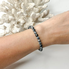 Load image into Gallery viewer, SNOWFLAKE OBSIDIAN BRACELET
