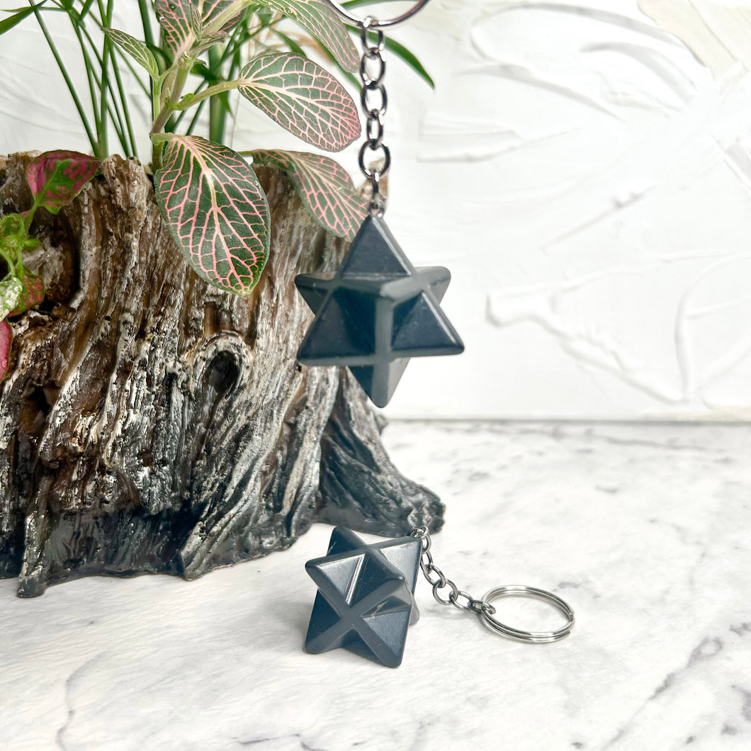 SHUNGITE MERKABAH KEY CHAIN
