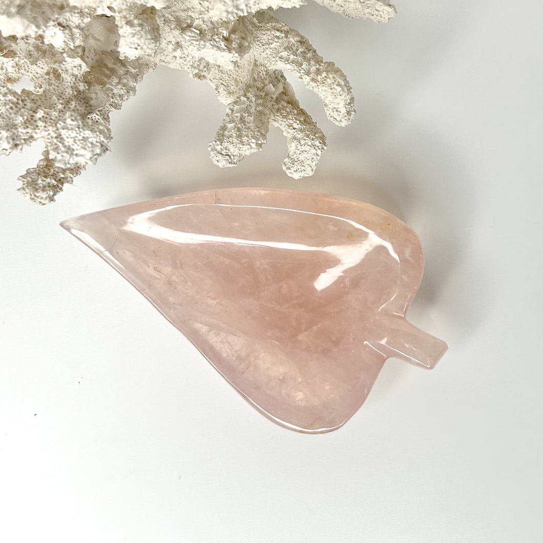 ROSE QUARTZ LEAF BOWL