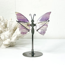 Load image into Gallery viewer, FLUORITE BUTTERFLY WINGS ON STAND
