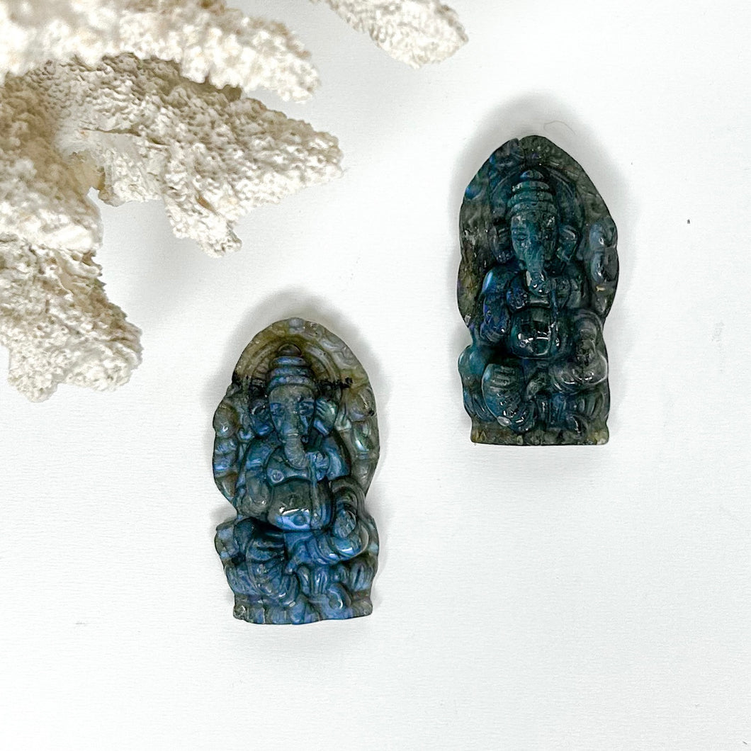 LABRADORITE GANESH CARVING