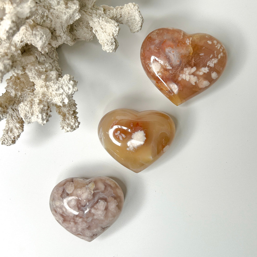 FLOWER AGATE HEART