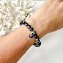 Load image into Gallery viewer, SNOWFLAKE OBSIDIAN BRACELET
