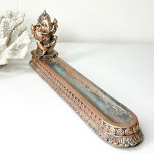 Load image into Gallery viewer, GANESH ON LOTUS INCENSE BURNER
