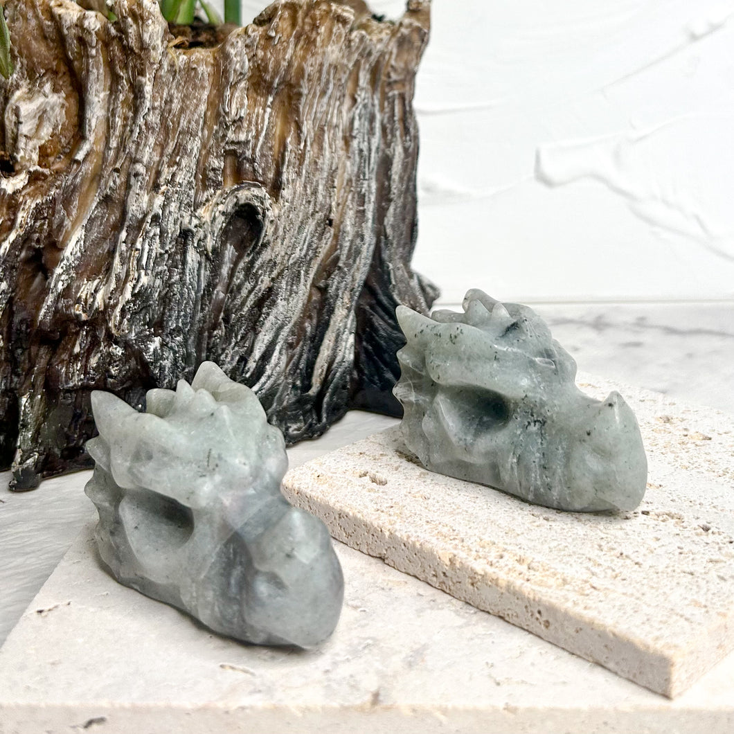 LABRADORITE DRAGON HEAD CARVING