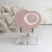 Load image into Gallery viewer, Polished Rose Quartz heart crystal – natural pink crystal for love and self-love
