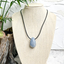 Load image into Gallery viewer, ANGELITE TUMBLED PENDANT NECKLACE
