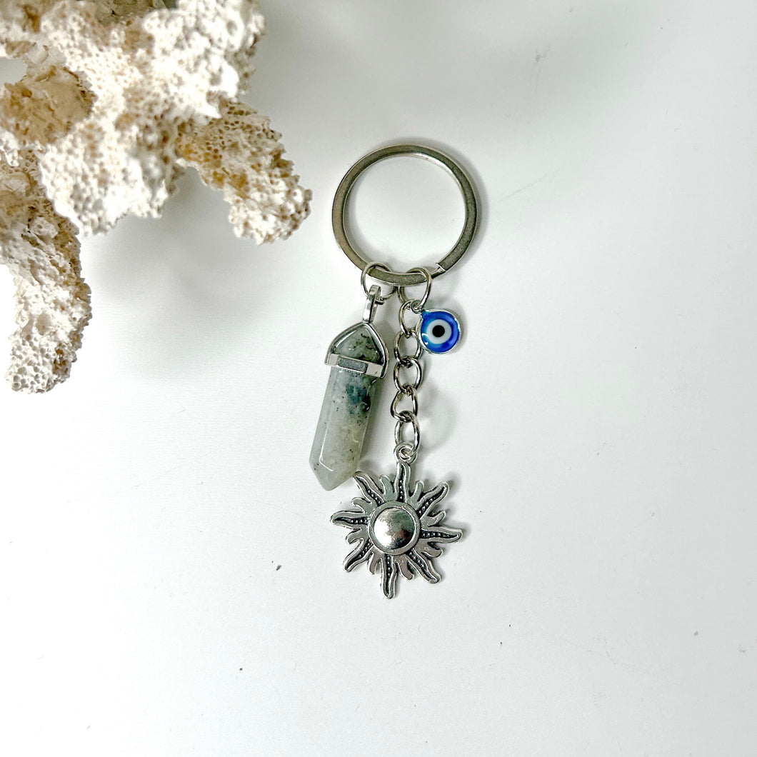 LABRADORITE SUN KEYCHAIN