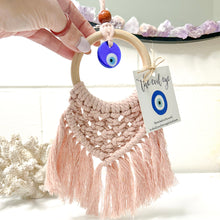 Load image into Gallery viewer, EVIL EYE MACRAME AMULET

