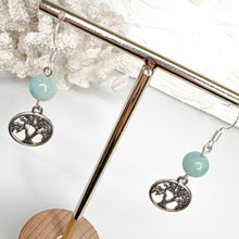 Load image into Gallery viewer, Amazonite Tree of Life Sterling Silver Earrings
