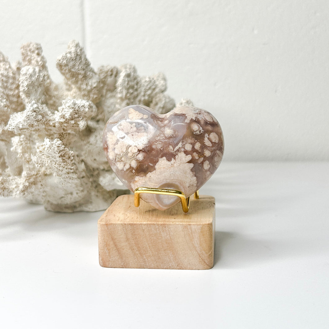 FLOWER AGATE HEART