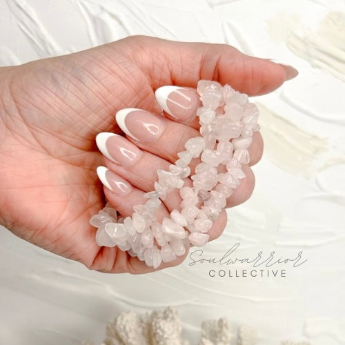 ROSE QUARTZ CHIP BRACELET