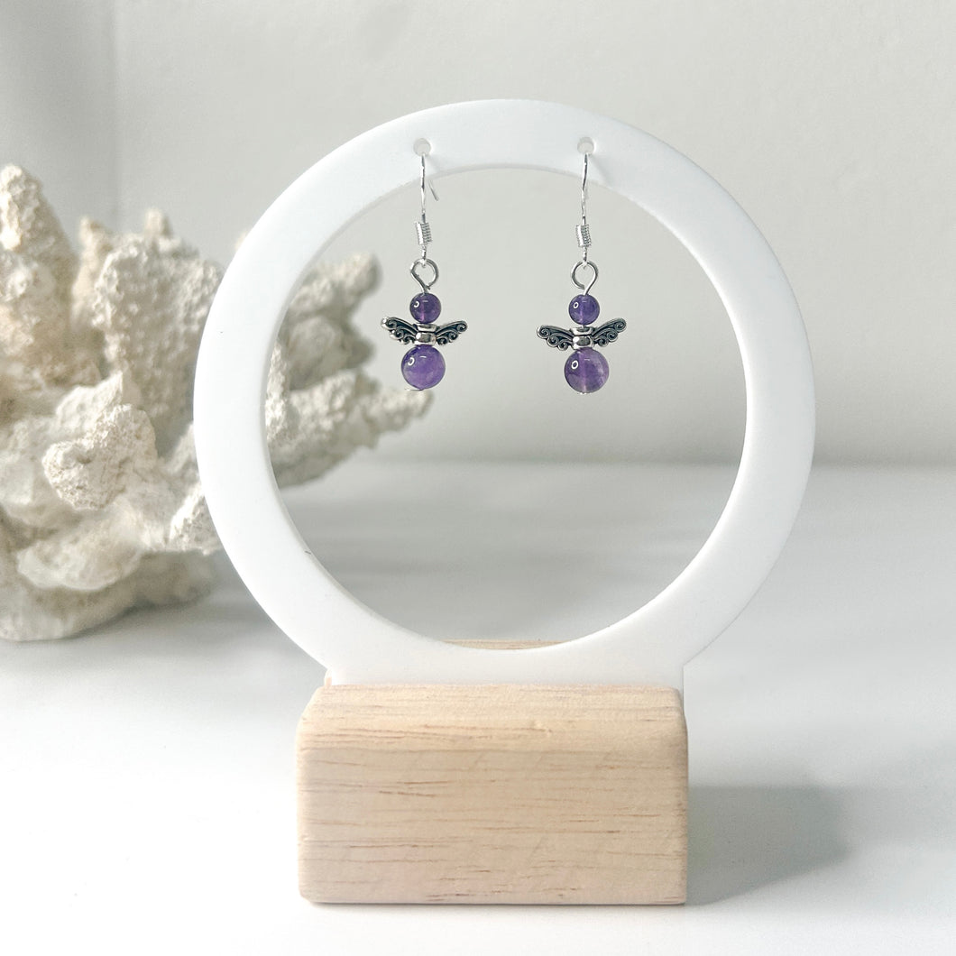 AMETHYST ANGEL EARRINGS