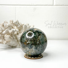 Load image into Gallery viewer, FLOWER AGATE GREEN SPHERE
