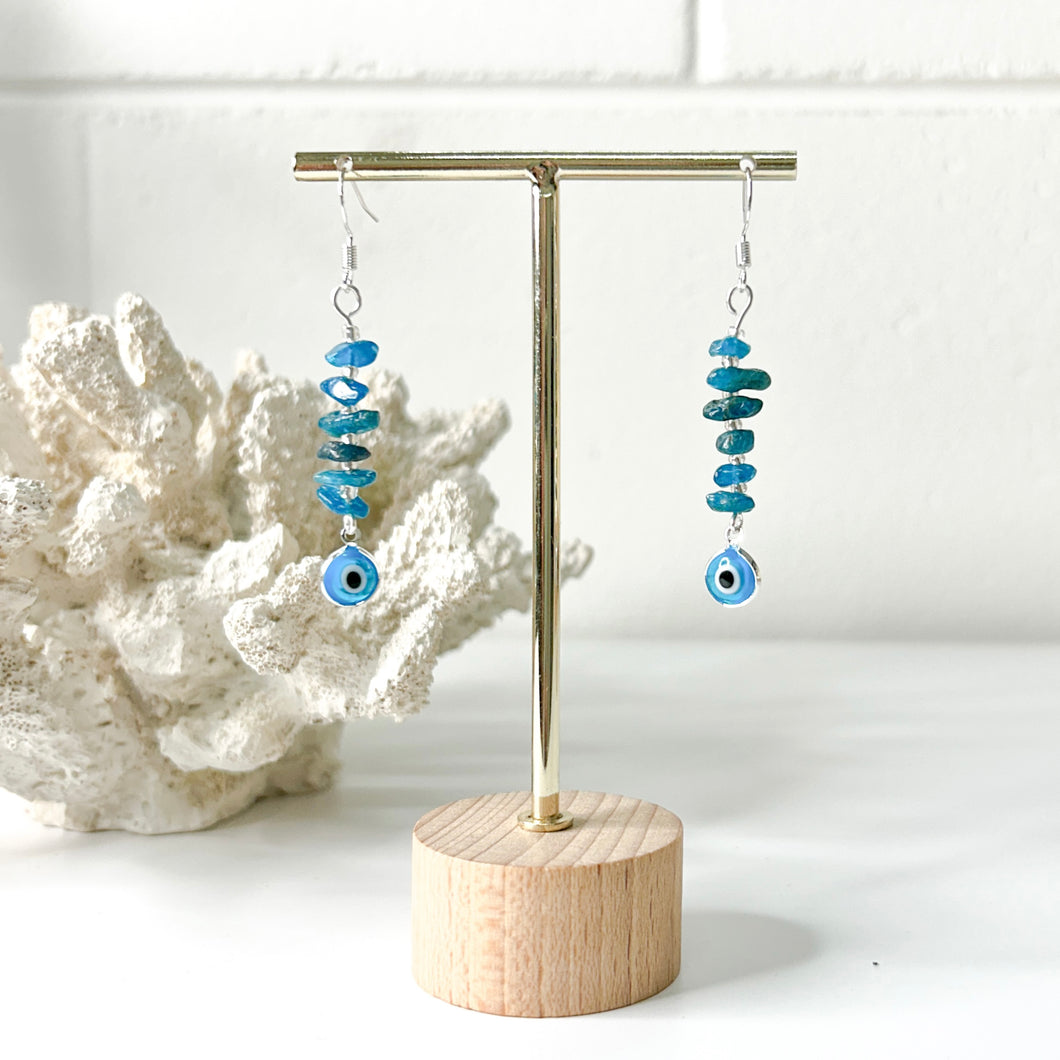 APATITE EVIL EYE EARRINGS