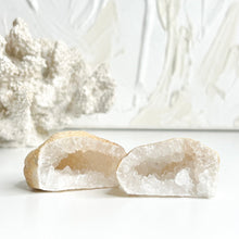 Load image into Gallery viewer, CLEAR QUARTZ MINI GEODE PAIR
