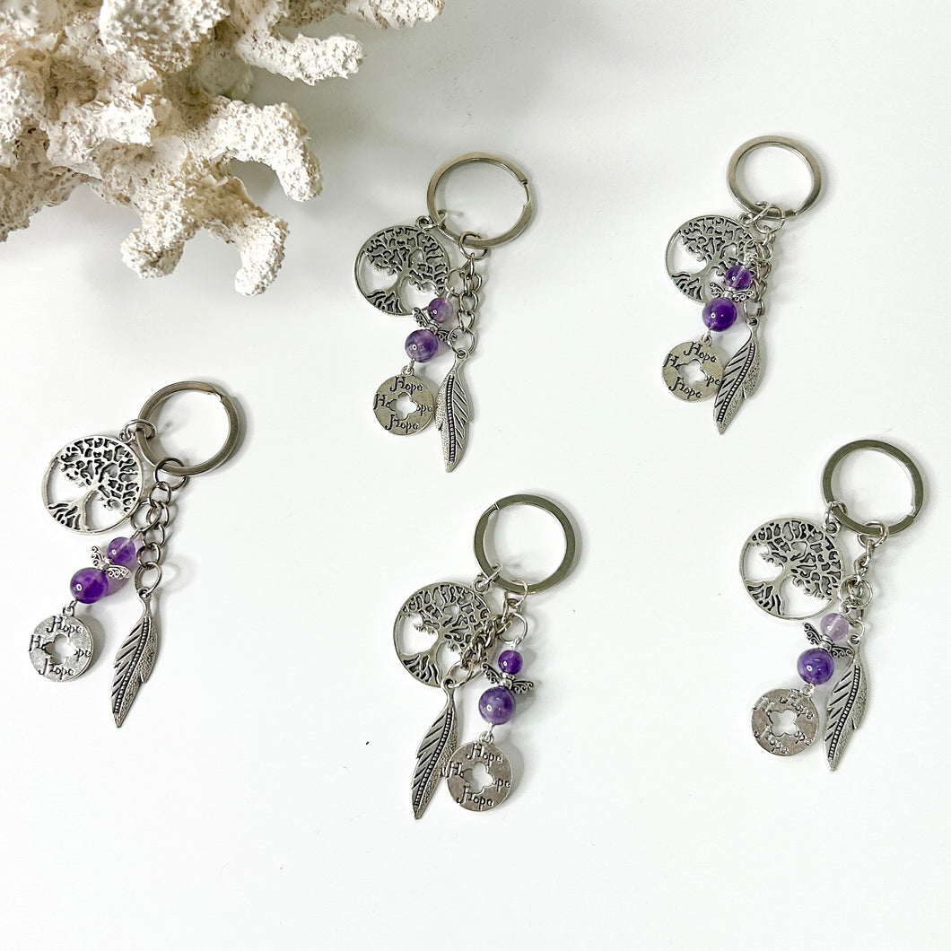 AMETHYST ANGEL KEYCHAIN