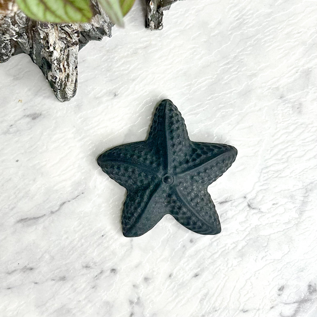 BLACK OBSIDIAN STAR FISH CARVING