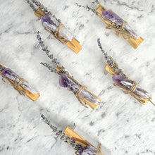 Load image into Gallery viewer, CLEANSING KIT AMETHYST, PALO SANTO &amp; SELENITE
