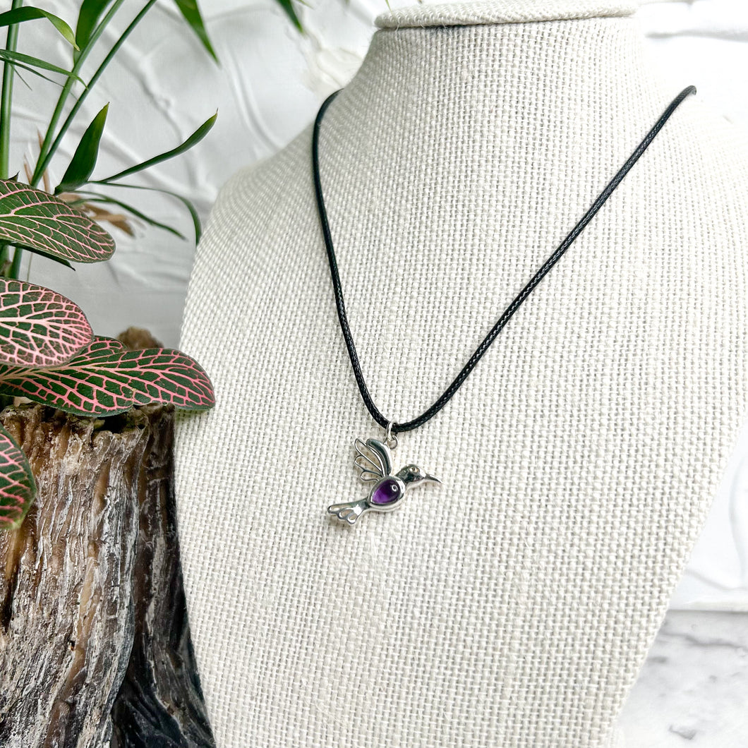 AMETHYST BIRD NECKLACE