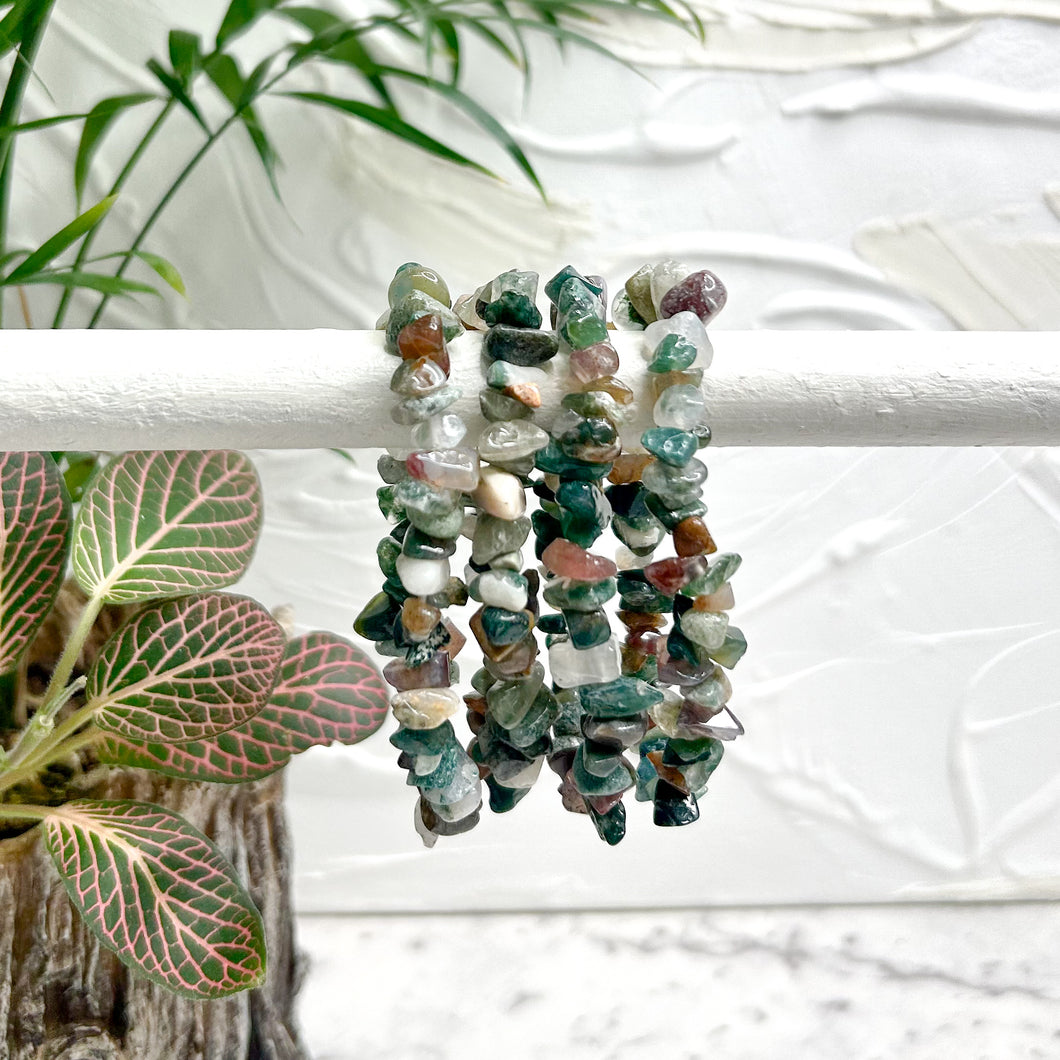 MOSS AGATE CHIP BRACELET