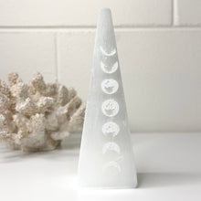 Load image into Gallery viewer, SELENITE MOON PHASE OBELISK
